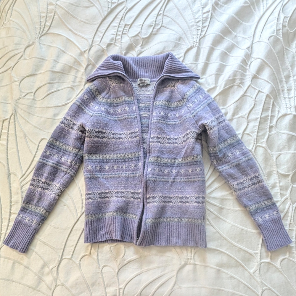 Vintage Eddie Bauer Purple Sweater Jacket
